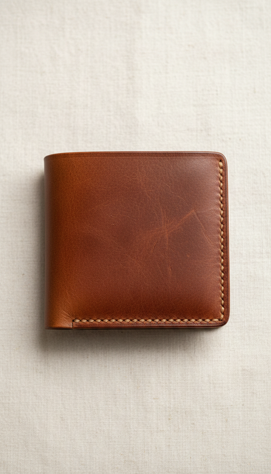 Slim brown leather wallet